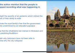 Why does the author mention that the people in Angkor stopped recording what was happening in their city?