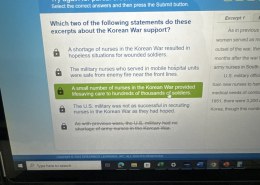 Which two of the following statements do these excerpts about the Korean War support