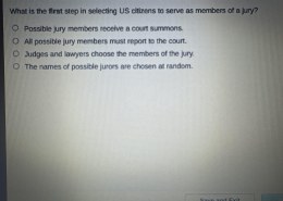 What is the first step in selecting US citizens to serve as members of a jury?