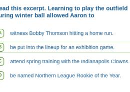 Learning to play the outfield during winter ball allowed Aaron to attend spring training with the Indianapolis Clowns.