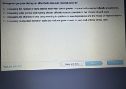 Widespread gerrymandering can affect both state and national policy by?