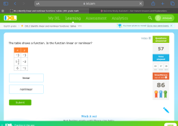 The table shows a function. Is the function linear or nonlinear