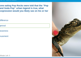 If someone eating Pop Rocks were told that the “Pop Rocks and Soda Pop” urban legend is true, what kind of expression would you likely see on his or her face