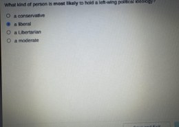 What kind of person is most likely to hold a left-wing political ideology?