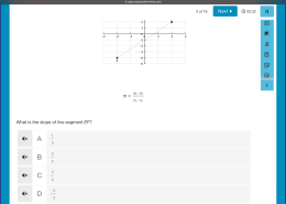 What is the slope of line segment EF