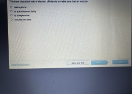 The most important role of election officials is to make sure that an election takes place, is administered fairly, is inexpensive, finishes on time