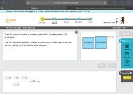 Calculate the percent change in the number of employees over the course of a year.