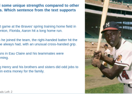 Which sentence from the text supports that Aaron had some unique strengths compared to other ballplayers?