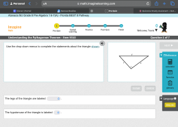 What are the names of the sides of the triangle shown?