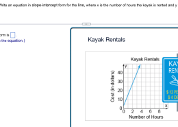 The equation for the line in slope-intercept form is:  Which one is it?A) y = 12x + 4  B) y = 4x + 12  C) y = 12x  D) y = x + 4