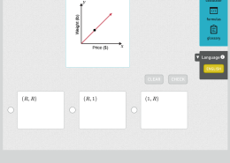 Which coordinate could represent the amount of granola when selling at a unit rate of R pounds per dollar?