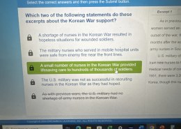 Which two of the following statements do these excerpts about the Korean War support