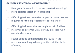 What is the end result when crossing over occurs between homologous chromosomes?