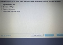 With which nations did the United States enter into a military conflict when George W. Bush was president?