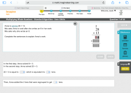 Solving 28 × 13  In the first step, Anna solved 8 × 3.  In the second step, Anna solved 20 × 3.  20 × 3 is equal to 60 which is equivalent to 6 tens.  Then, Anna added the 2 tens that were regrouped to get 8 tens.