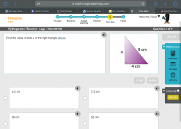 Find the value of side a in the right triangle shown