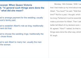 When Queen Victoria commented, “in general such things were done the other way,” what did she mean?.