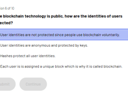 How are user identities protected in public blockchain technology?