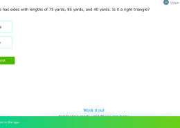 Is the triangle with side lengths of 75 yards, 85 yards, and 40 yards a right triangle?