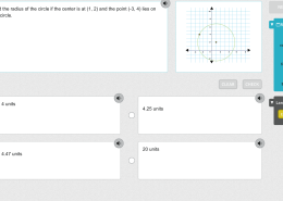 Radius of the circle with center at (1, 2) and point (-3, 4) on the circle