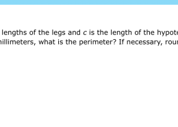 What is the perimeter of a right triangle where a = 64 millimeters and c = 80 millimeters?