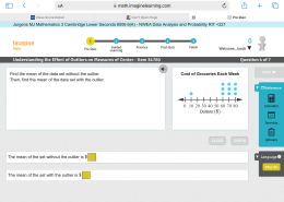 Find the mean of the data set without the outlier. Then, find the mean of the data set with the outlier.