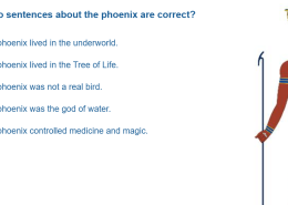 Which two sentences about the phoenix are correct?