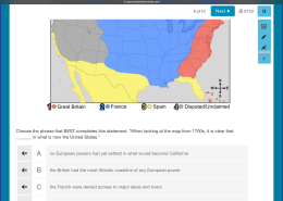 “When looking at the map from 1700s, it is clear that ______ in what is now the United States.”