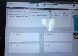 Which equation can be used to solve for the number of classes, c, for which Class A and Class B cost the same?