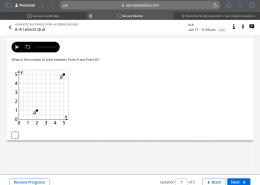 What is the number of units between Point A and Point B?