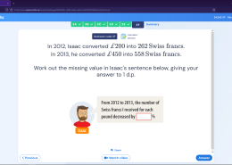 From 2012 to 2013, the number of Swiss francs I received for each pound decreased by ___%.