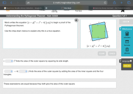 Why is the equation (x + y)² = z² + 4(½xy) true in Mario’s proof of the Pythagorean theorem?