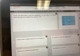 What does 4 = 5 signify in Amaya’s process of solving the equation 8x + 4 = 9 + 4(2x – 1)?