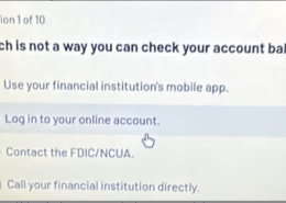 Which is not a way you can check your account balance?