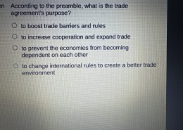 According to the preamble, what is the trade agreement’s purpose