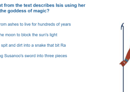 Which event from the text describes Isis using her powers as the goddess of magic?