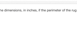 What are the dimensions of a rectangular rug with an area of 60 in.² and a perimeter of 34 in.?