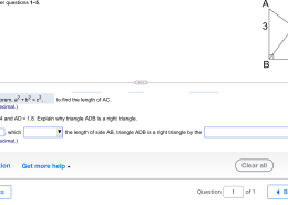 In the figure, BD = 2.4 and AD = 1.8. Explain why triangle ADB is a right triangle