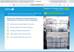 Based on this selection, which two factors are contributing to the decline of print newspapers