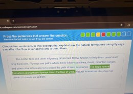 Two sentences in this excerpt that explain how the natural formations along flyways can affect the flow of air above and around them