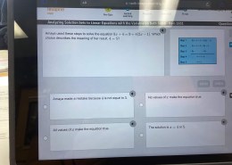 What does the result 4 = 5 signify in Amaya’s solution of the equation 8x + 4 = 9 + 4(2x – 1)?