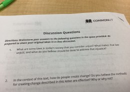 What are some laws in today’s society that you consider unjust? What makes that law unjust, and what do you believe should be done to address that injustice? In the context of this text, how do people create change? Do you believe the methods for creating change described in this letter are effective? Why or why not?