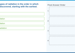 Place the types of radiation in the order in which they were discovered, starting with the earliest.