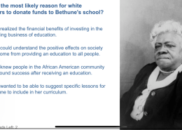 What was the most likely reason for white benefactors to donate funds to Bethune’s school?