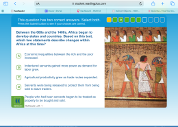 Which two statements describe changes within Africa between the 600s and the 1400s?