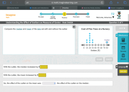 Compare the median and mean of the data set with and without the outlier.