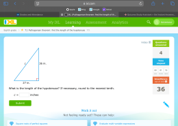 What is the length of the hypotenuse? If necessary, round to the nearest tenth. c = ____ inches?