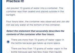 Select the statement that accurately describes the contents of the container after four hours