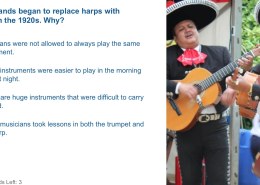 Mariachi bands began to replace harps with trumpets in the 1920s. Why?