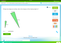 If these two shapes are similar, what is the measure of the missing length m?  
m = __ centimeters